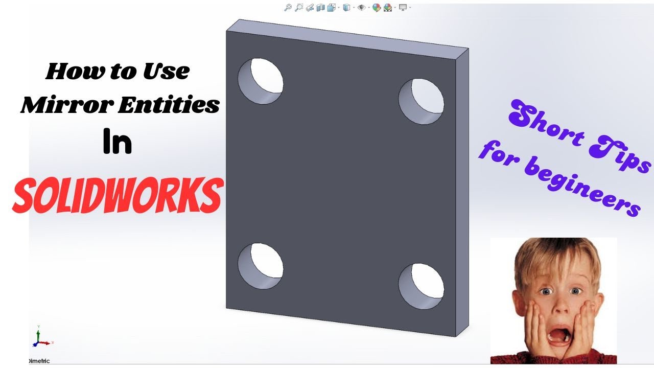 How to Use Mirror Entities In Solidworks | Cad With Kaps - YouTube