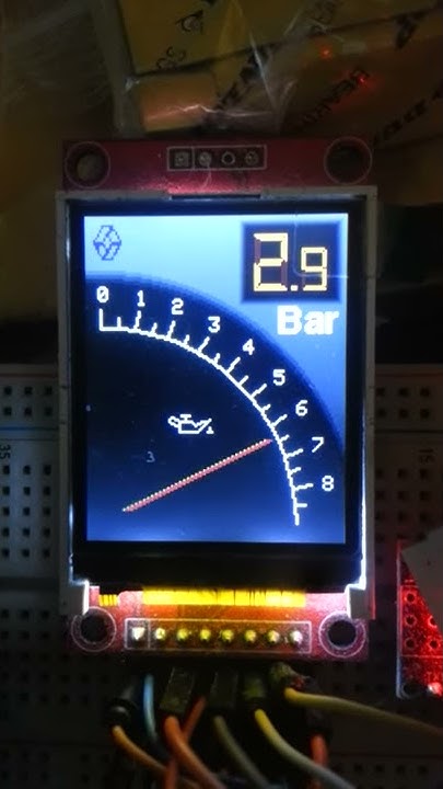 Arduino ST7735 tft full color Car Oil Pressure Gauge - YouTube