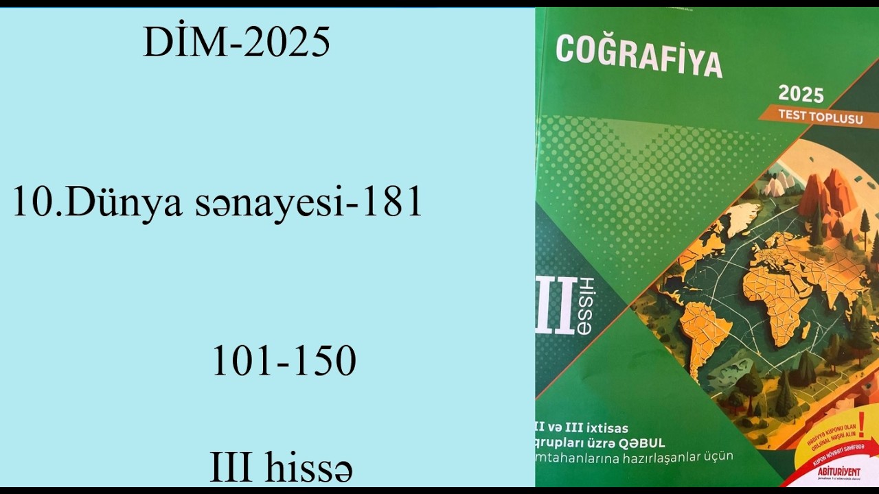 DİM 2025 II hissə 10 Dünya sənayesi 181 101 150 III hissə