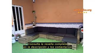 Reseña del TecTake® Conjunto Jardín de Ratán con Cojines, Conjunto Terraza Combinable y Resistente a