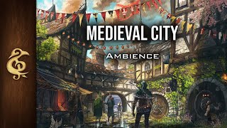 🎧 RPG / D&D Ambience - Medieval City | People, Market, Animals, Traders, Immersive, Realistic