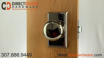 Emtek Providence Knob with Rectangular Rosette in Polished Nickel