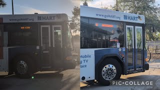 Hart buses #1215 and #1307 on Routes 6 and 39 leaving Netpark Transfer Center 