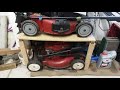 Mower winter storage idea to save space