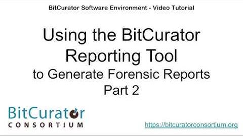 Using the BitCurator Reporting Tool: Part 2