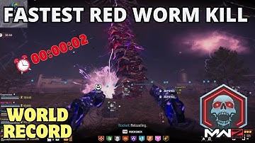 MW3 ZOMBIES - BEATING THE RED WORM BOSS IN 2 SECONDS  (FASTEST KILL/WORLD RECORD)