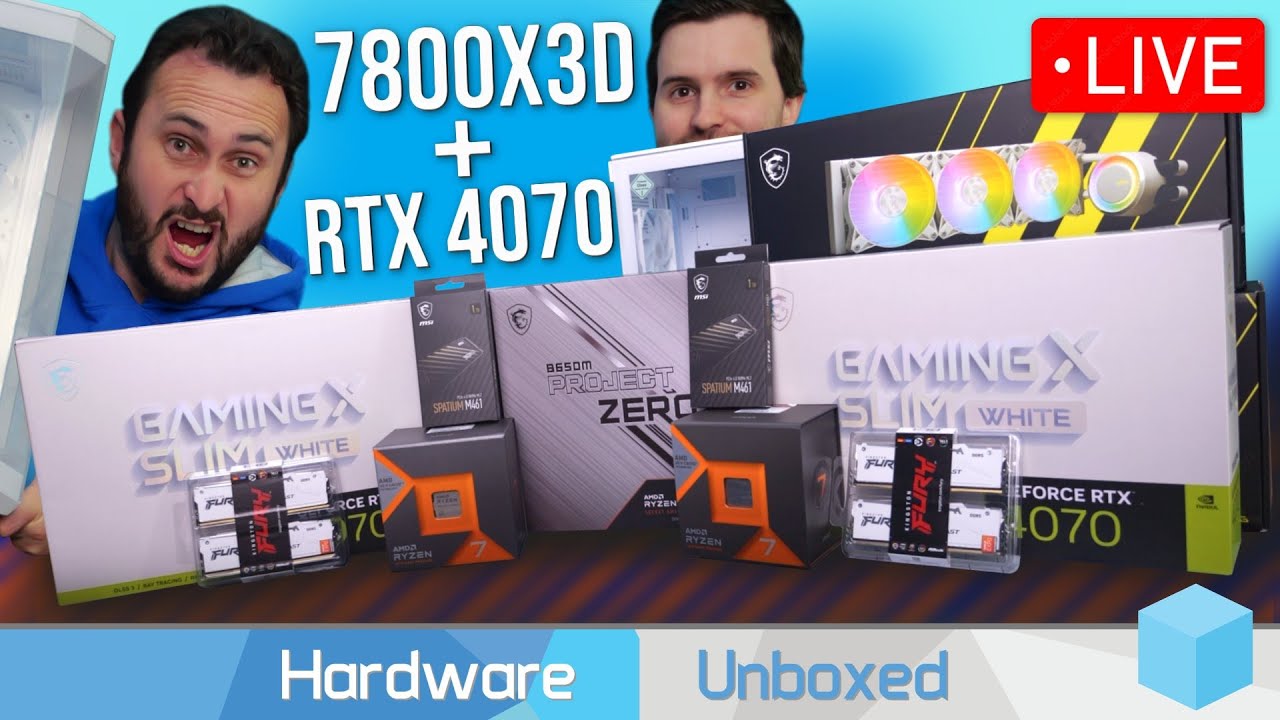 Live: AMD 7800X3D & RTX 4070, Almost No Cables Gaming PC Build - YouTube
