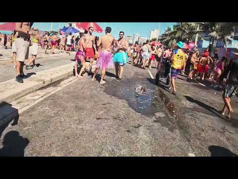 CRAZY STREET PARTY | Brazil Carnival in Rio |  Copacabana Bloco Brazil  4K