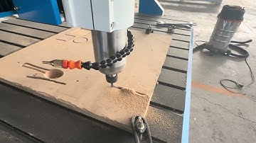 Small Automatic Tool Changing CNC Machine Doing Slot Milling Work