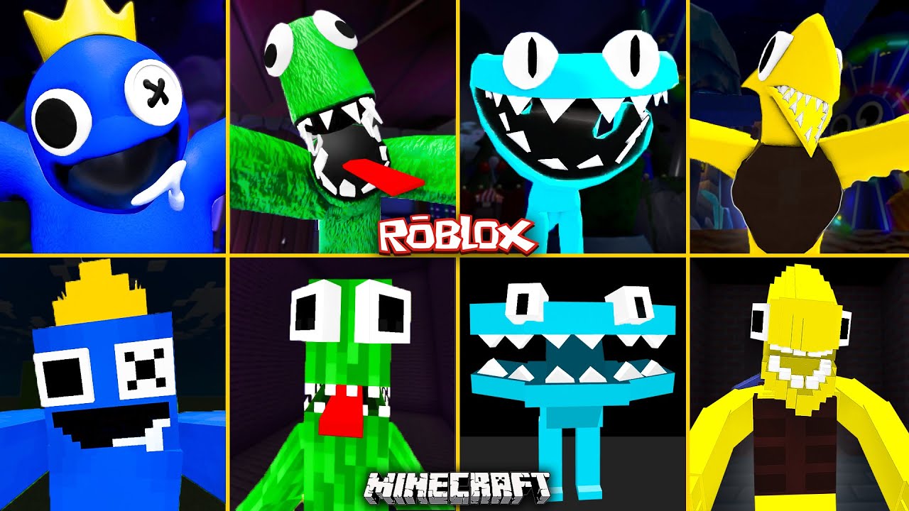 ROBLOX Rainbow Friends Chapter 2 ALL JUMPSCARES vs MINECRAFT - YouTube