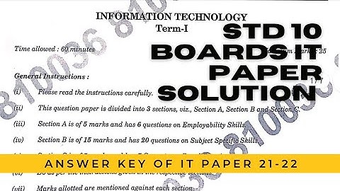 Class 10 IT paper CBSE board solution 2021-22 | Set-4 |