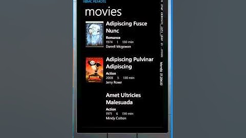 XBMC Remote - Windows Phone 7 movie scrolling (1000 movie list) (DEMO)