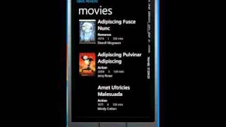 XBMC Remote - Windows Phone 7 movie scrolling (1000 movie list) (DEMO)