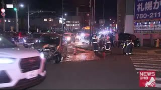 交差点で乗用車2台が衝突 10歳未満男児含む男女４人が搬送 札幌市東区北24条東1丁目 創成川通 (20/10/29 19:00)