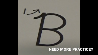 Cursive UPPER CASE letter B with Ocean Sounds ( Handwriting, Writing, Penmanship)