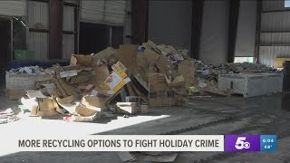 People are encouraged to recycle holiday boxes trailers, not on the curb