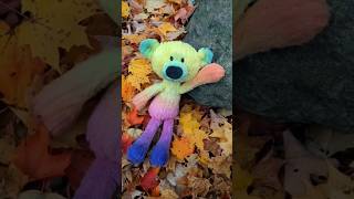 Watch me turn a Gund toothpick bear into a rainbow 🌈 #plush #teddy #teddybear #dye #diy #craft