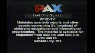 KPXE-TV, Ch. 50, Kansas City, MO, Public File Announcement, Circa 2003 Or 2004