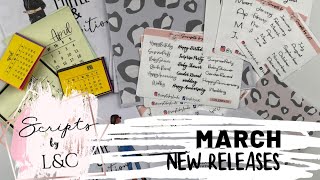 NEW RELEASES @ SCRIPTS BY L&C | MARCH SCRIPT STICKER & PRINTABLE RELEASE | ESTY SHOP OWNER screenshot 1