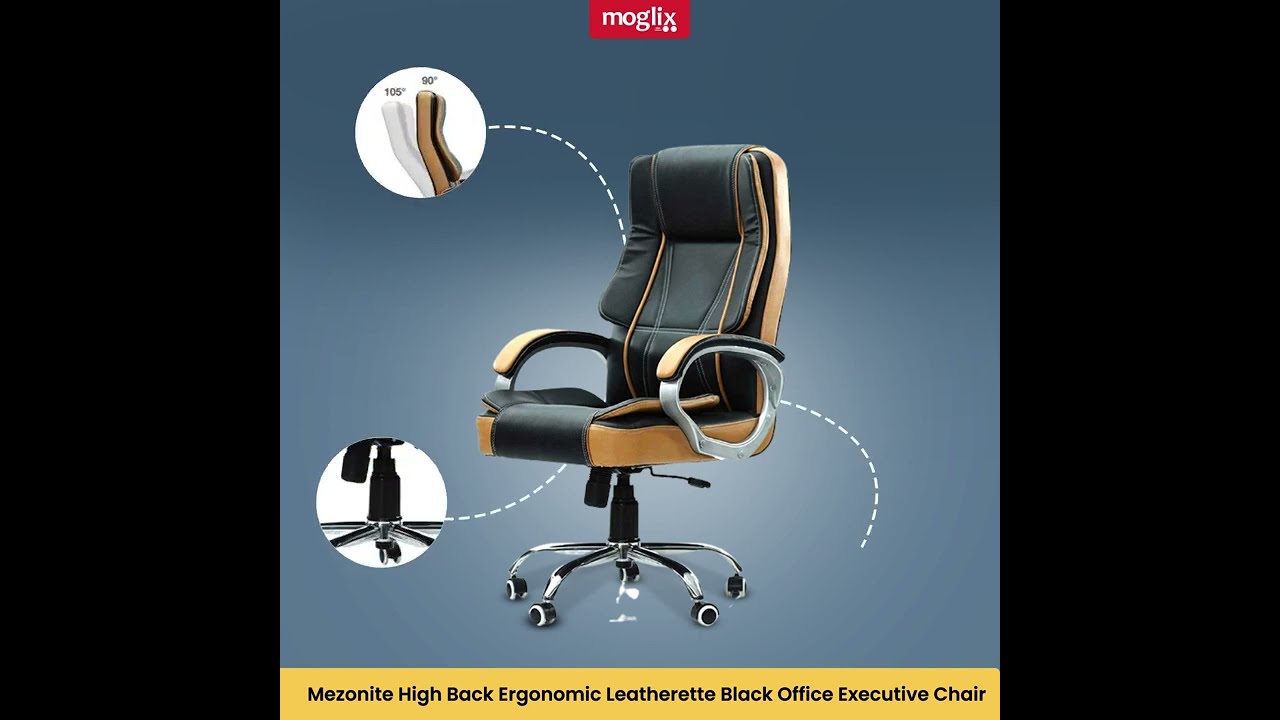 Buy Mezonite High Back Ergonomic Leatherette Black Office Executive Chair