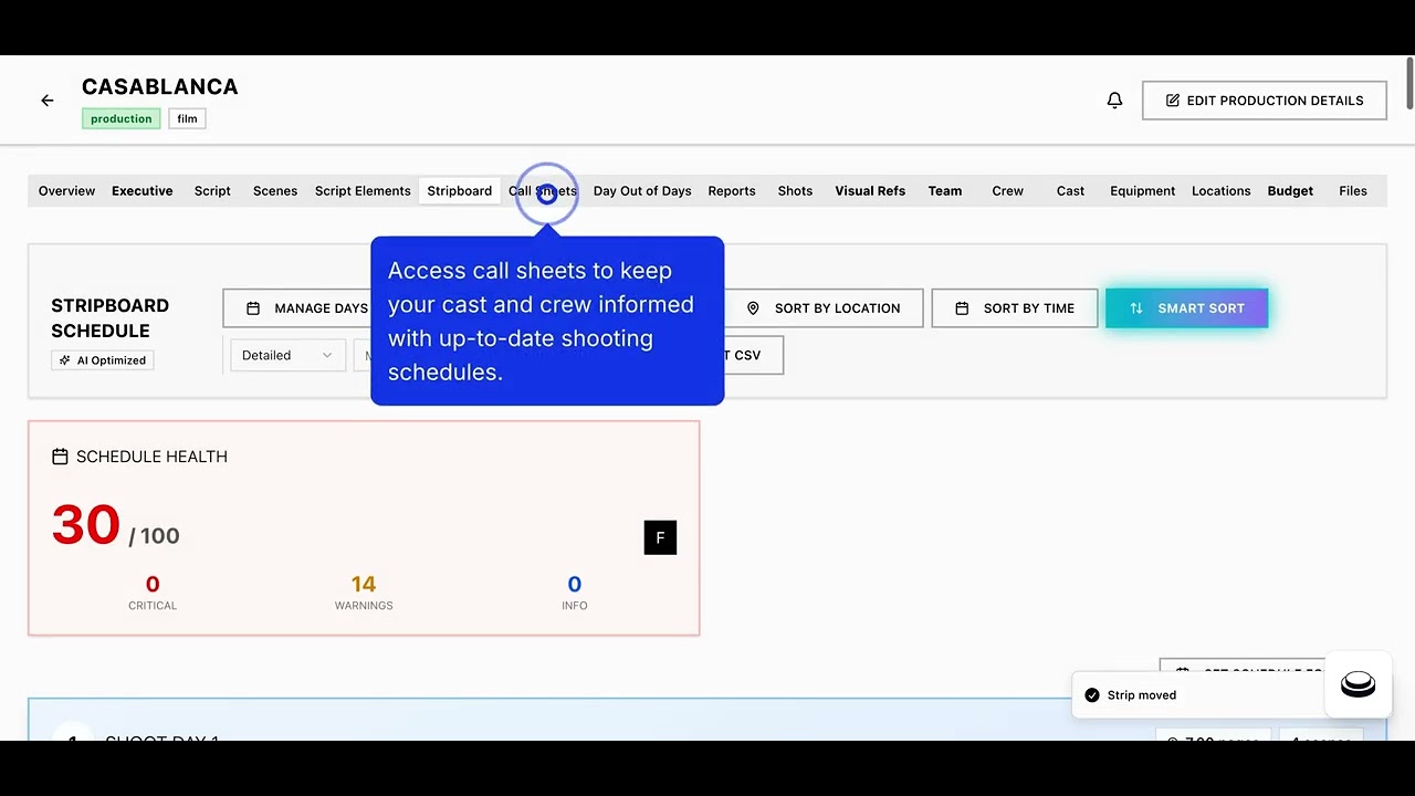 Production Standard - AI-Powered Film Production Management Software Demo