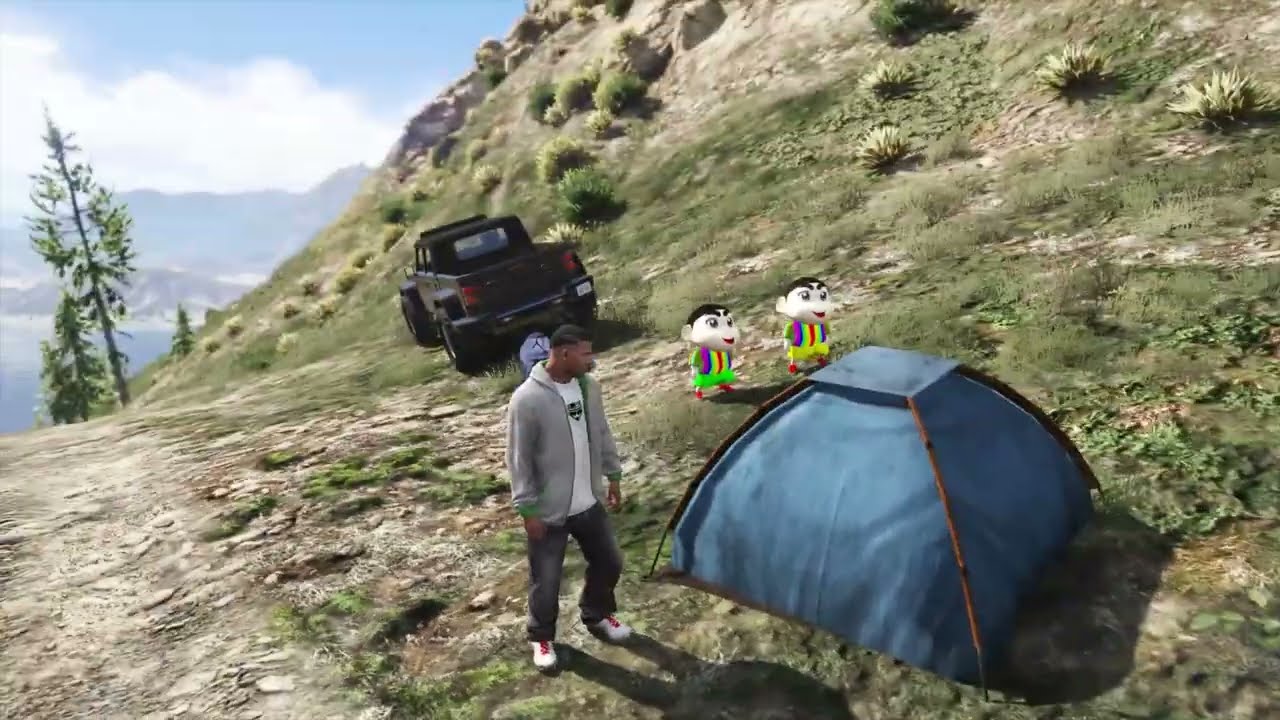 GTA 5 : FRANKILN, SHINCHAN AND PINCHAN GOT ATTACKED BY DANGEROUS CHOP 😯