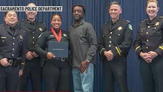 Sacramento police officer receives lifesaving award for her efforts helping a stab victim