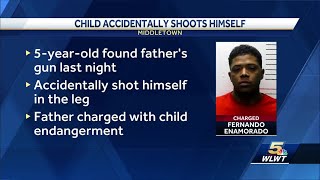 Middletown father arrested after child accidentally shoots self while playing with gun