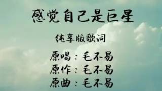 毛不易 - 感觉自己是巨星 纯享版歌词