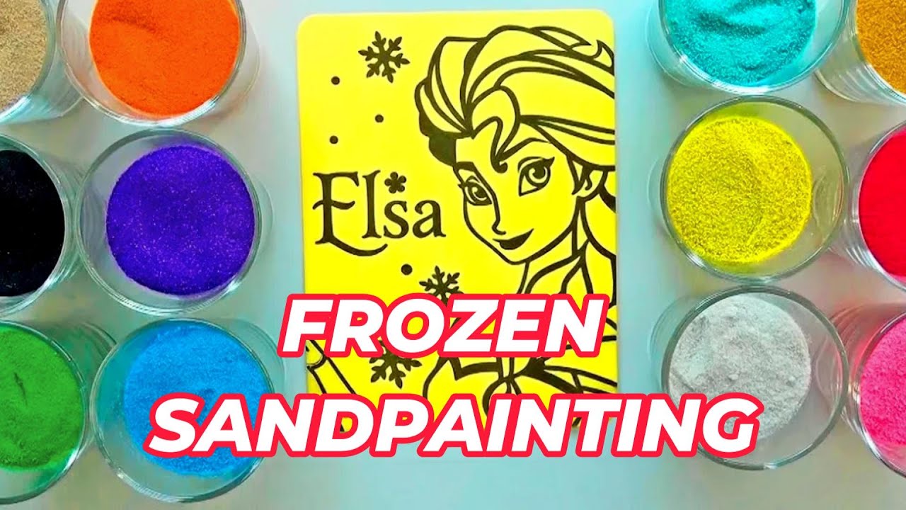 Disney Princess Elsa Painting With Sand ️☃️ Frozen Sandpainting YouTube