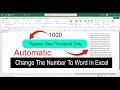 Convert Number to word in excel || Change the number to Word in Excel with Formula