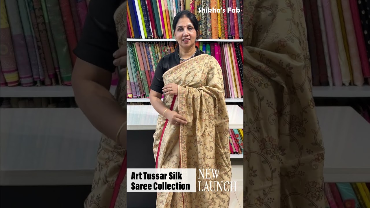 ✨ Premium Festive Collection at Shikha’s Fab ✨ Art Tussar Silk Embroidered Saree Collection!