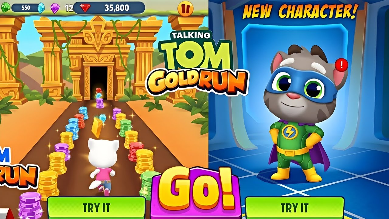 Talking Tom Gold Run vs Hero Dash - Full Gameplay Comparison