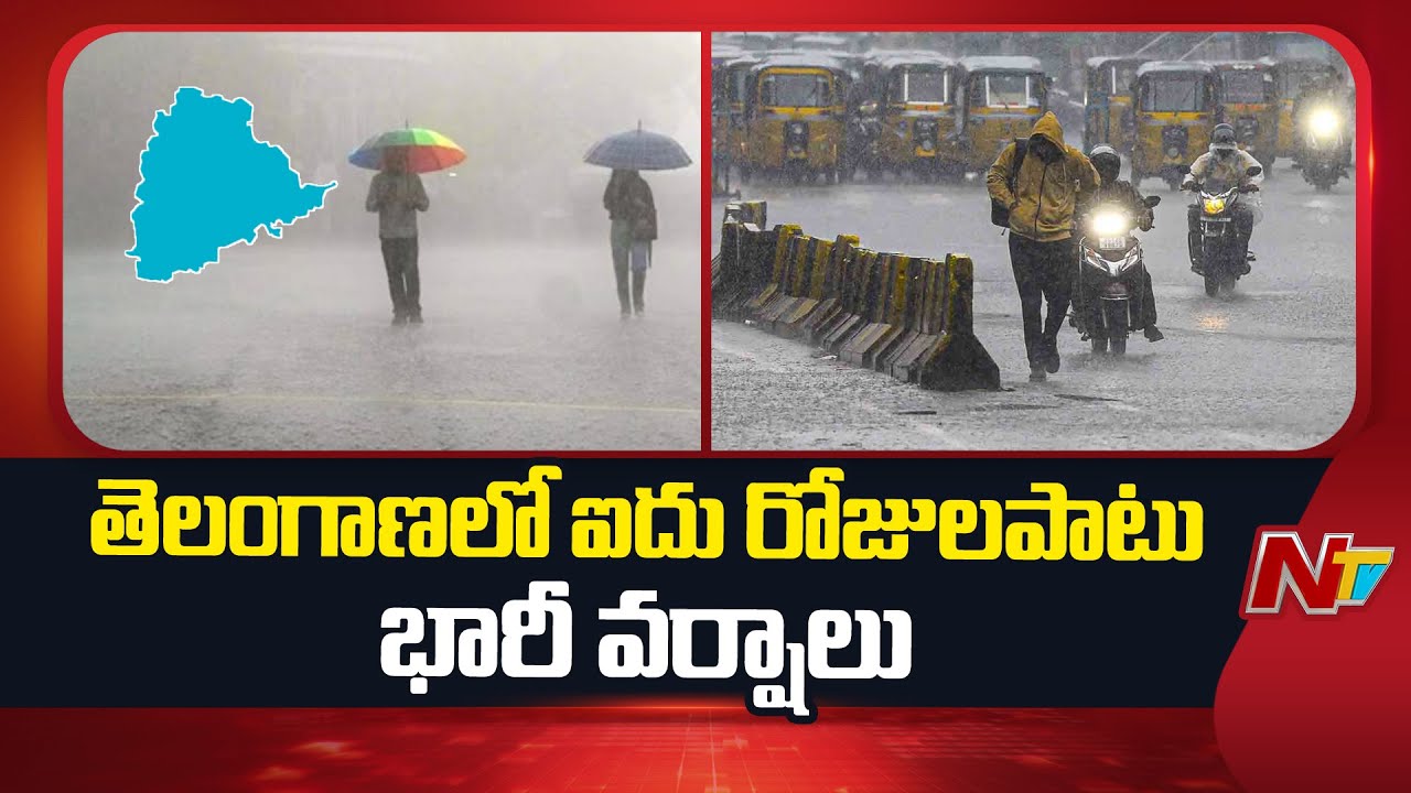 Heavy Rains Forecast In Telangana For Coming Five Days | Weather Updates | NTV Telugu