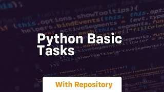 python basic tasks