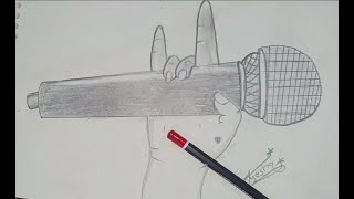 Short Mic Pencil Sketch - Pencil Drawing For Beginners - Pencil Art
