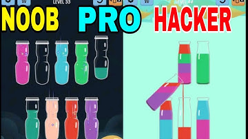 NOOB vs PRO vs HACKER ||WATER COLOR SORT|| (FORT)All Levels Gameplay Android,ios (Level  - 6)