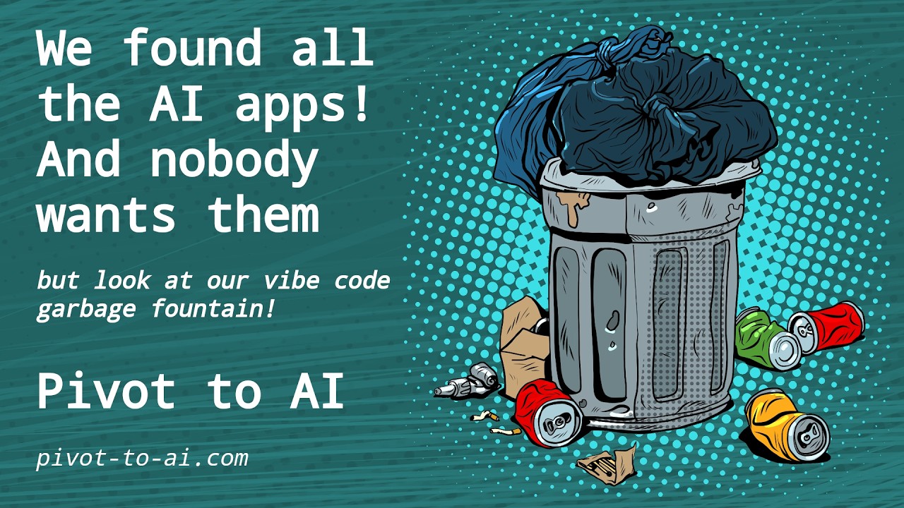 Pivot to AI thumbnail about AI-coded apps and adoption