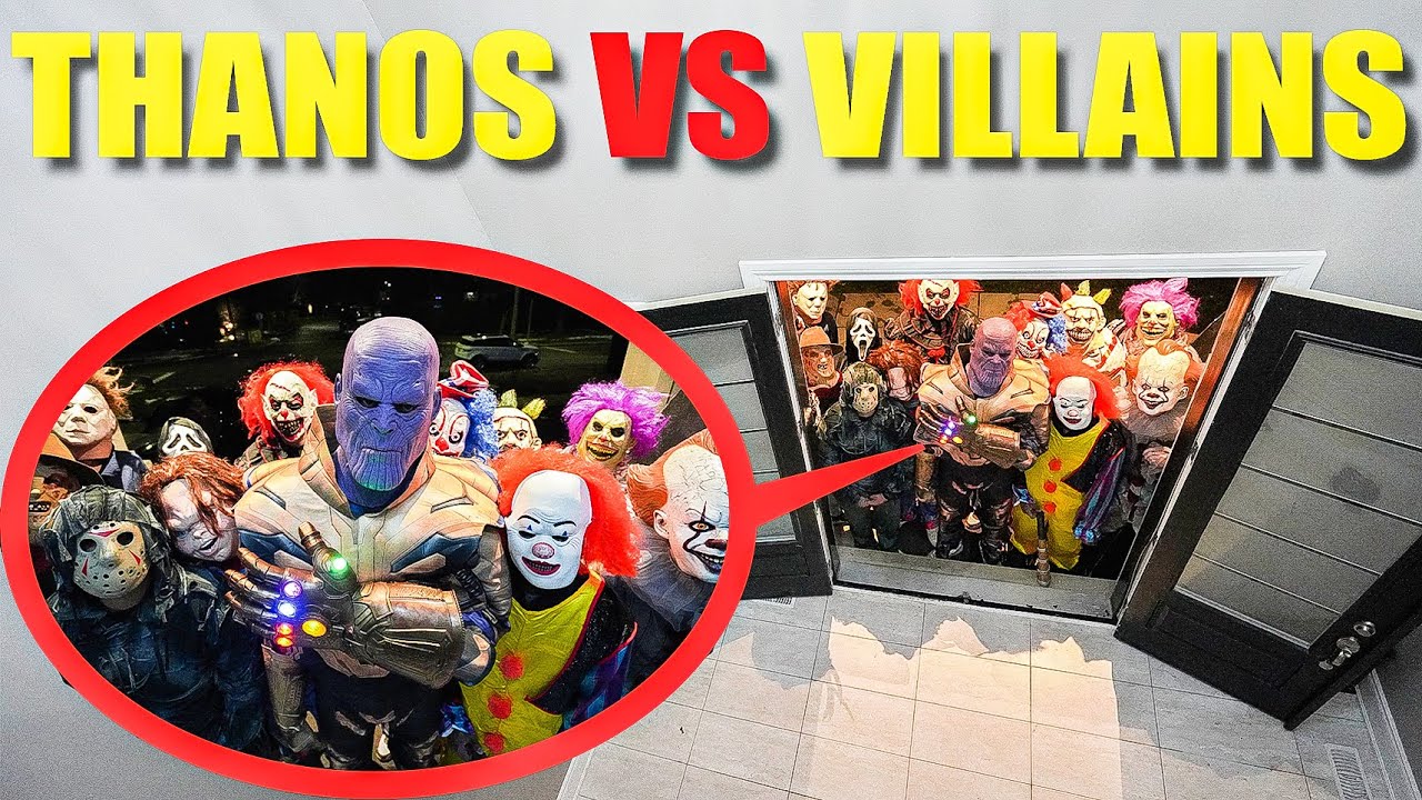 THANOS VS IT PENNYWISE, CHUCKY, JASON VORHEES, MICHAEL MYERS, SCREAM, FREDDY KREUGER, AND CLOWN ARMY