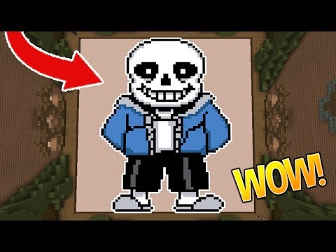 ONLY SANS PIXEL ART CHALLENGE (Minecraft Build Battle) 