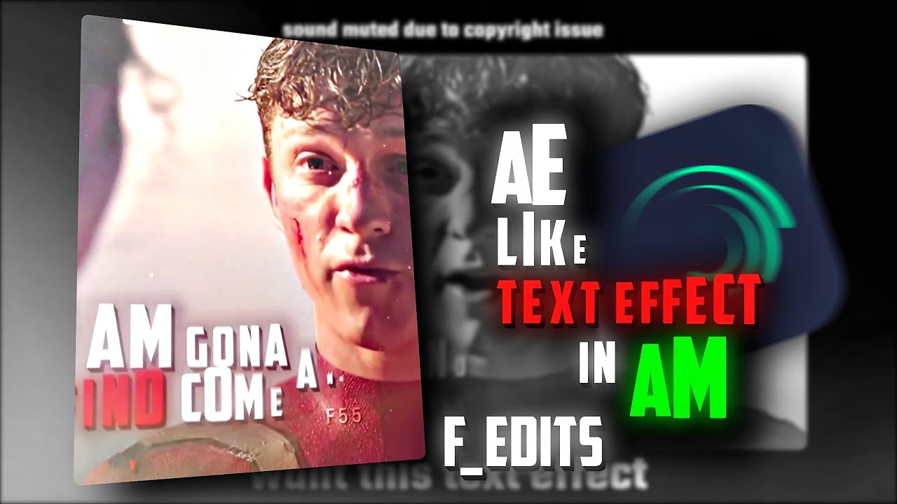 Ae inspired text effect in Alight motion | F edits 55 | - YouTube