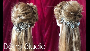 Hướng dẫn làm tóc cô dâu đơn giản (Bông Studio) mẫu 57
