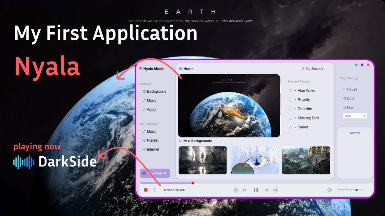 Nyala A Music Player With Changable Background Application Built With
