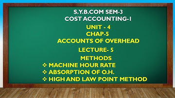 S Y BCOM SEM - 3 | ACCOUNTS OF OVERHEADS LEC 5 | GUJARATI By Suresh Sir