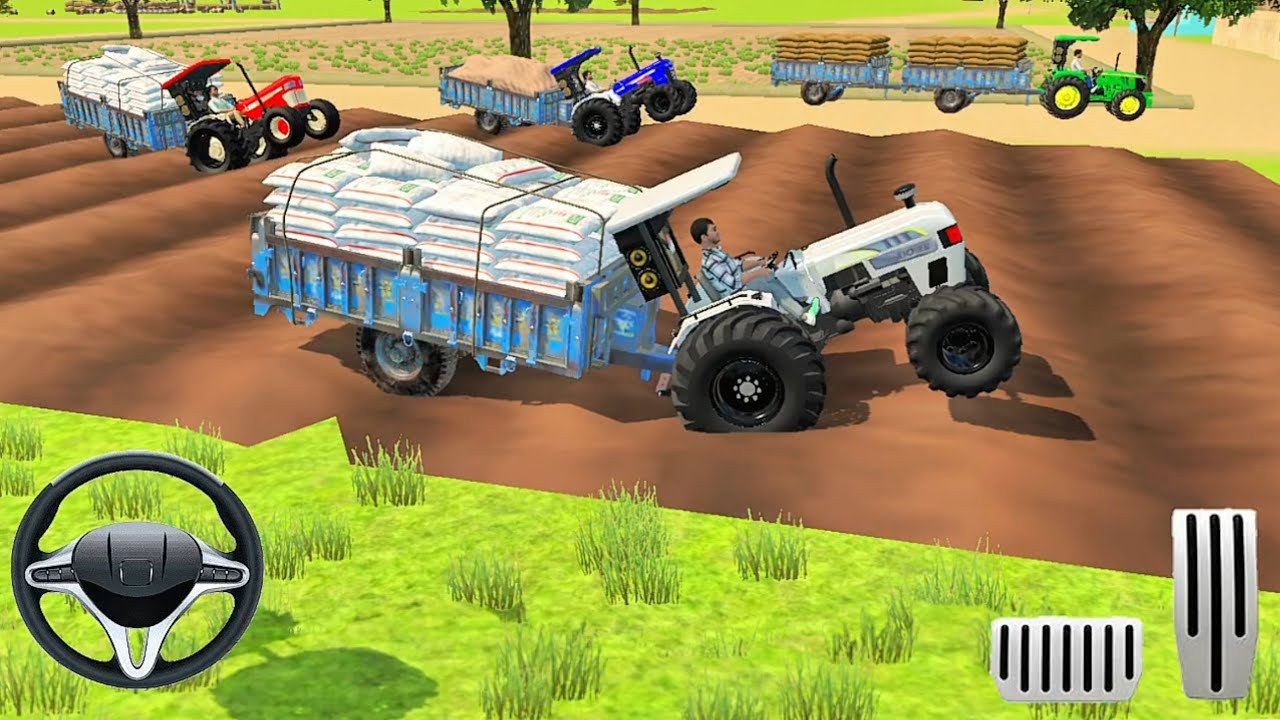 🙆💥🚜 Load stone on trolley and pull trolley from Mud 🚜 by tractors 🚜🚜😱 