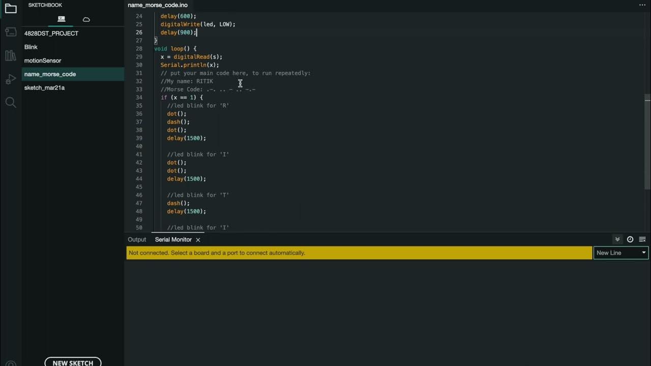Task 2.2C Tutorial on Nano 33 IoT Programming - First Name Blinky - YouTube