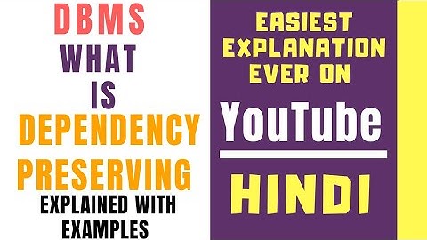 What is Dependency Preserving Explained with Examples in Hindi ll Database Management System