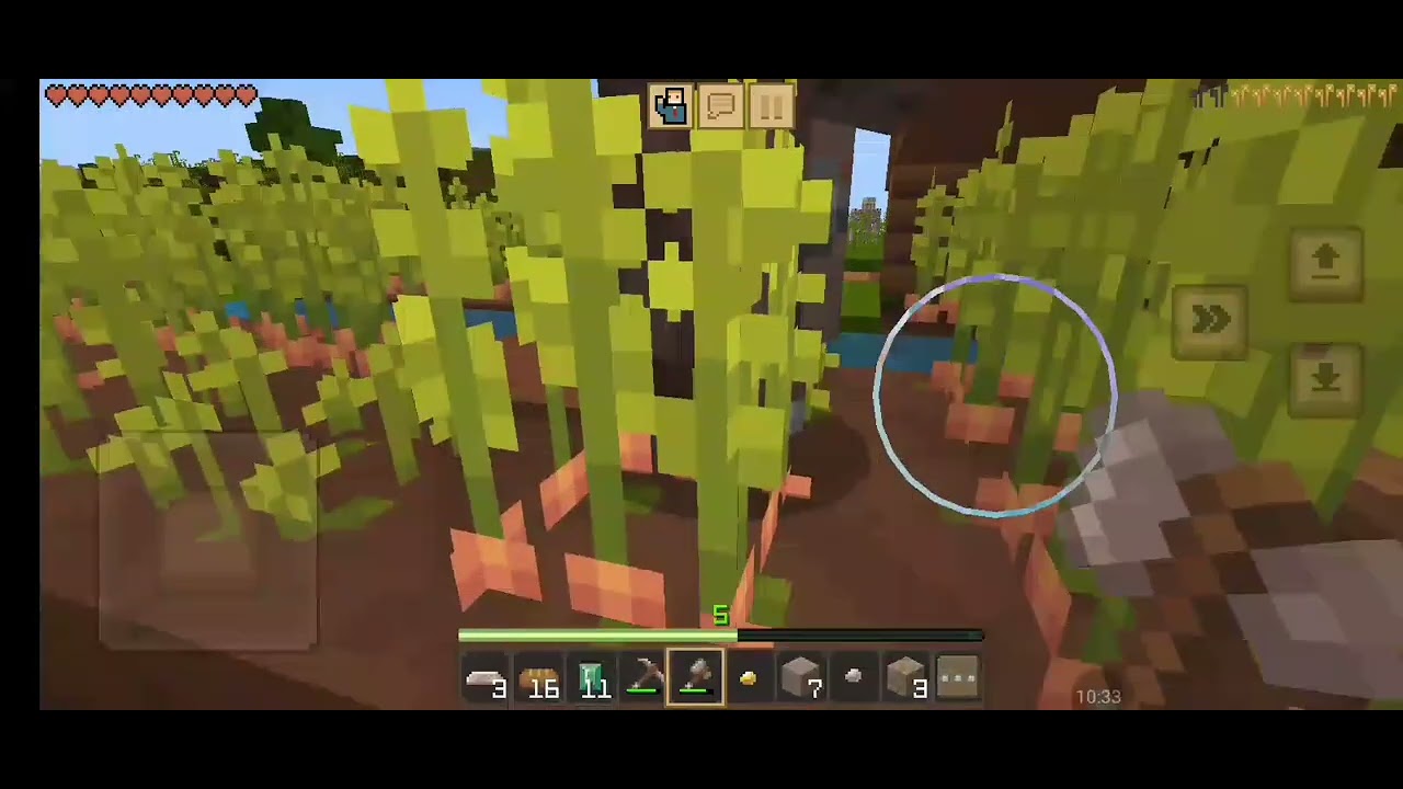 Playing Minecraft (crafting and buliding)