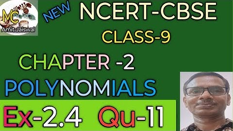 #Maths #Class-9#Chapter-2  Polynomials #Ex-2.4  Qu-11#NCERT-CBSE #Manan Coaching.
