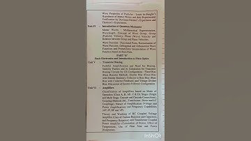 B.Sc Part ll semester lV Physics syllabus Perspective of Modern Physics and Basic Electronics